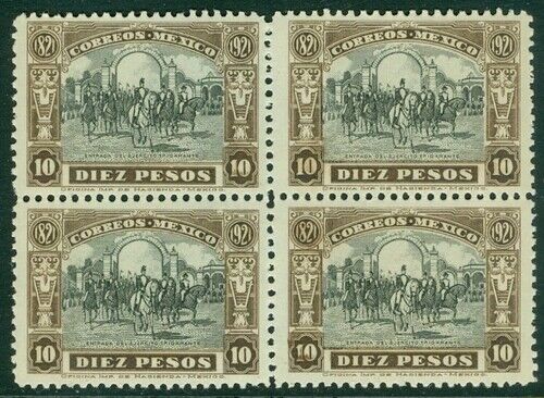 EDW1949SELL: MÉXICO 1921. Scott #633. Negro de 4. P.O. Fresco. VF, MNH. Cat $300+ - Imagen 1 de 2