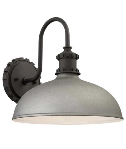 Escudilla Collection 1-Light Sand Silver Finish Outdoor Wall Lantern Sconce - Picture 1 of 2