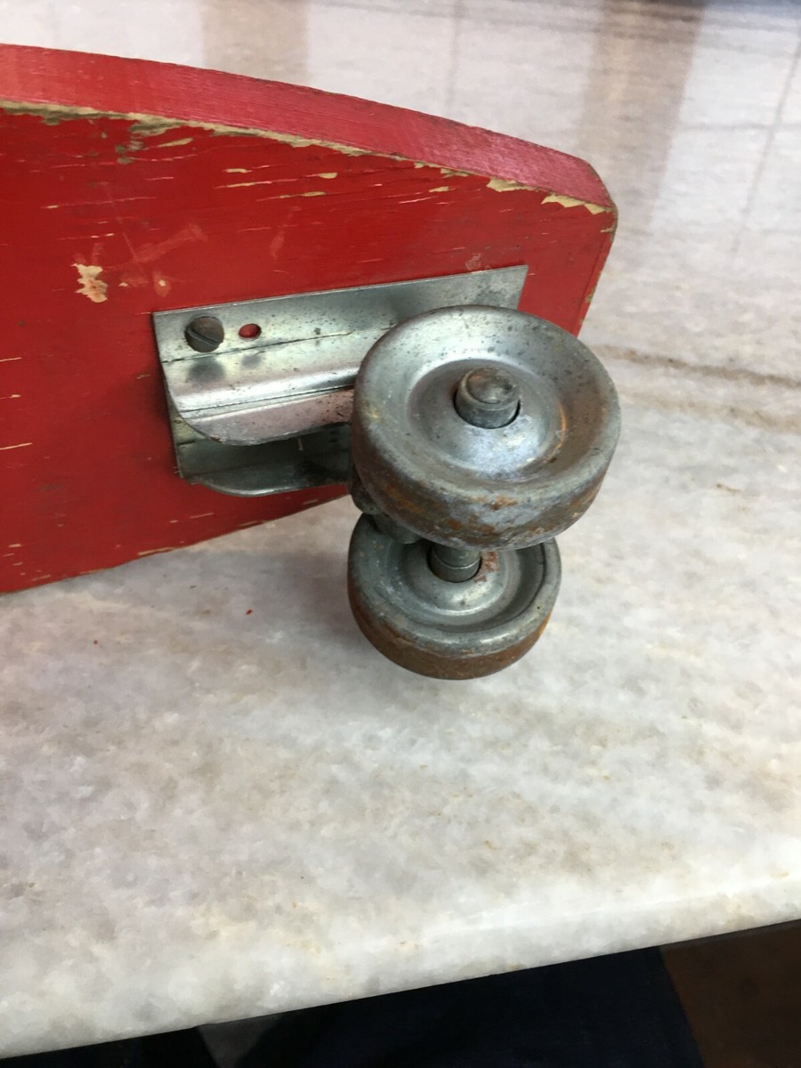 Rinky-Dink Surf Board Vintage Wood Wooden Steel Wheels Rinky-Dink Surf Board Vintage Wood Wooden Steel Wheels