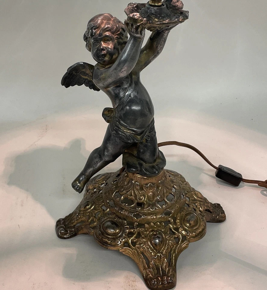 Lámpara de gas querubín ángel victoriano convertida a eléctrica Foto 2 de 4