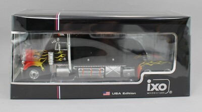 イクソ ixo MODELS 1/43 TRUCK series-B 1:43 IXO Models *BLACK w/FLAMES* 2002 Peterbilt 379 w/Custom