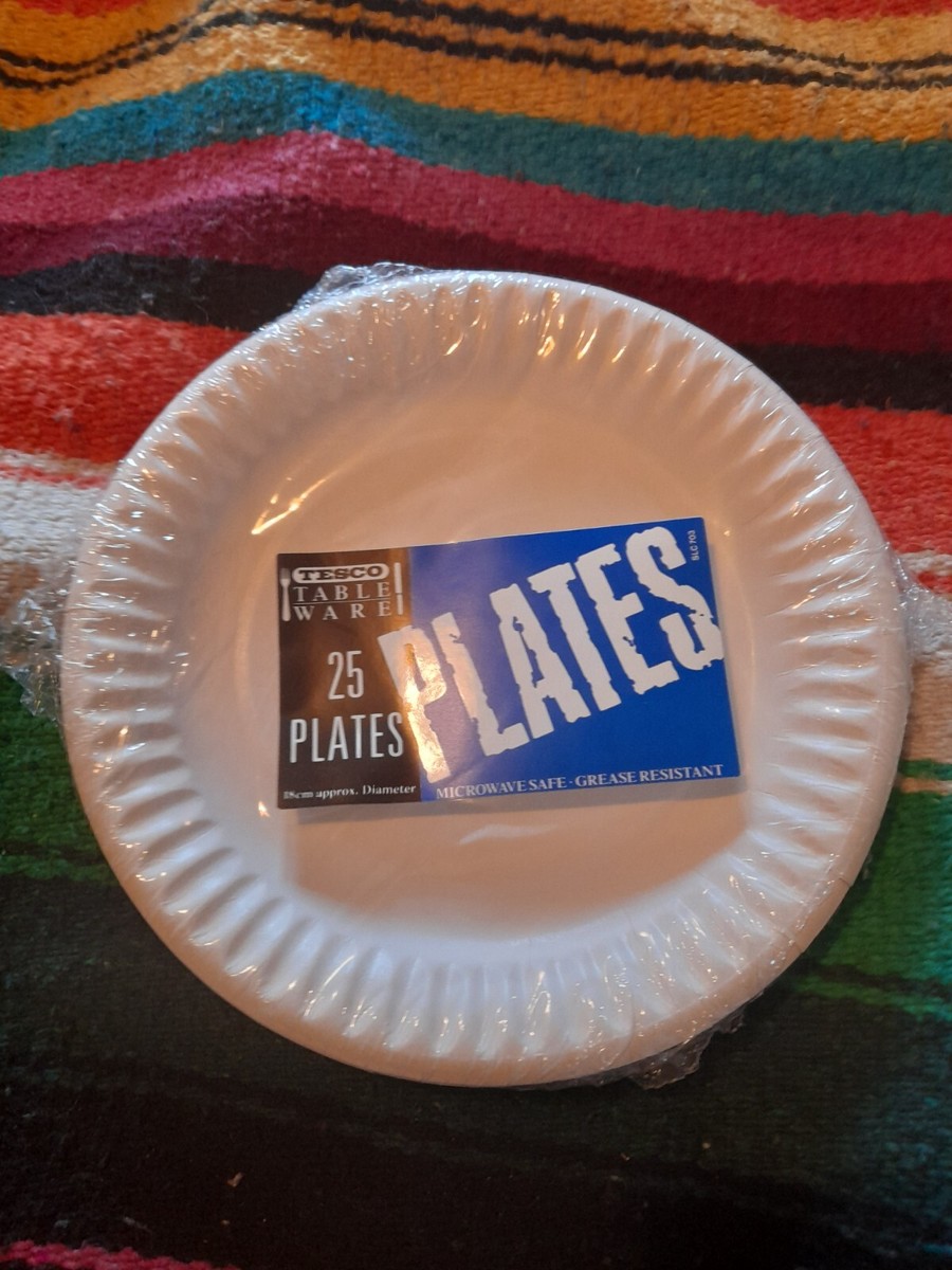 vintage 1987 Tesco paper plates still sealed UK