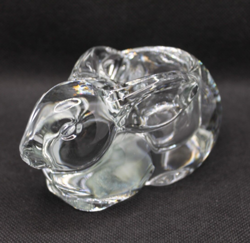 Vintage Indiana Glass Clear Rabbit Votive Candle Holder Easter Bunny - Picture 1 of 10