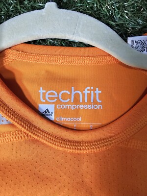 Adidas Climacool Techfit Orange Short Sleeve Compression Shirt