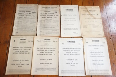 1945-1980 Railway Special Traffic Notice & Speed Restrictions Midland & Eastern