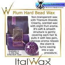 ItalWax Plum - Hard Stripless Wax Beads 2.2 lbs. Bag