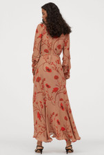 Johanna Ortiz x H&M Creped Wrap Front Dress Size S Maxi Cocktail