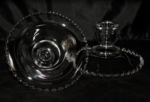 Imperial Kerzendocht Kristall Elegant Glaswaren 2 Flache Kerzenständer Konisch 3 Zoll - Bild 4 von 4