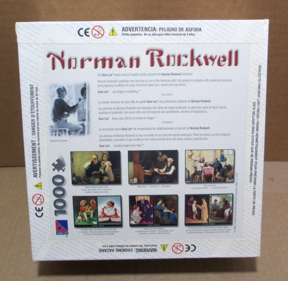 Norman Rockwell Christmas Puzzle Music Man Christmas Now 1000 Pc NEW SEALED - Image 2 of 4