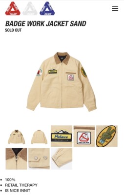 Palace Badge Work Jacket Sand | eBay
