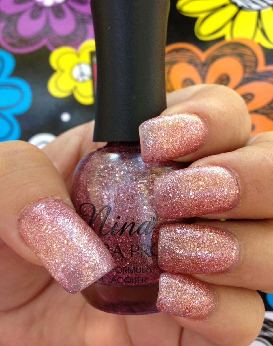3-pack Nina Ultra Pro Nail Lacquer Salon Formula Glamping Glittery