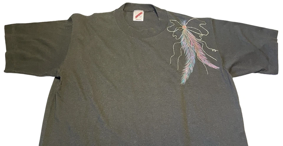 Camiseta De Colección Años 90 Negra Jerzees L Deslumbrante Playa Gótica En Muy Buena Condición Siouxsie Stevie Nicks Foto 3 de 4