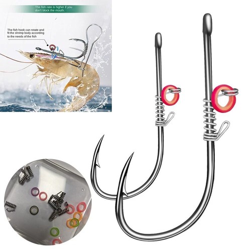 10pcs Pickerel Live Shrimp Bait Hooks Spring Hawksbill Single Hook Sea Fishing