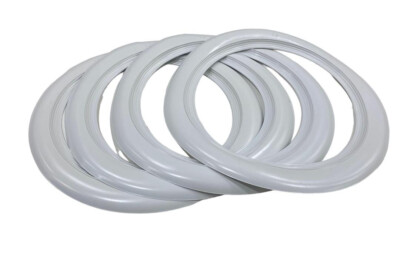 Atlas 13 Inch White Wall Tire Insert Trim Set - 4 Pieces, 1.8" Visible Strip