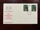 United Kingdom 1978 - 25 Yrs Coronation FDC x 4 gutter pairs stamps Glasgow