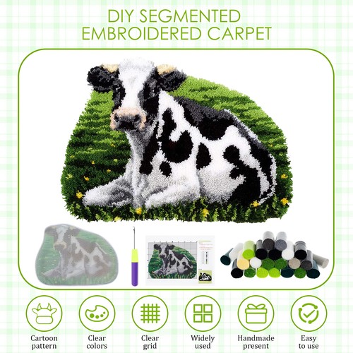 Latch Hook Kit DIY Rug Making Kit Cute Cartoon Animal Theme Latch Hook Rug ShoEK - Picture 9 of 17