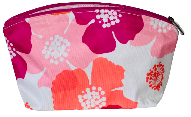 New Clinique Makeup Cosmetic Bag Pink & Orange Floral Travel  display picture 3