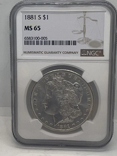 1881 S Morgan Silver Dollar NGC MS65