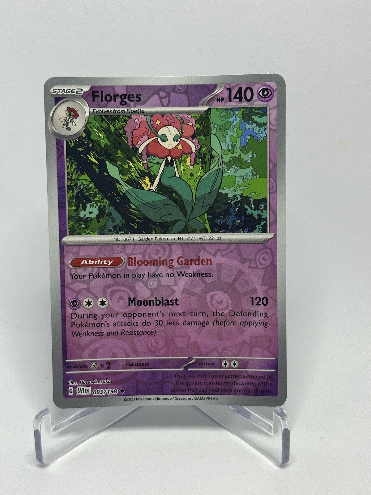Florges Scarlet Violet 93/198 NM Reverse Holo Pokemon Card