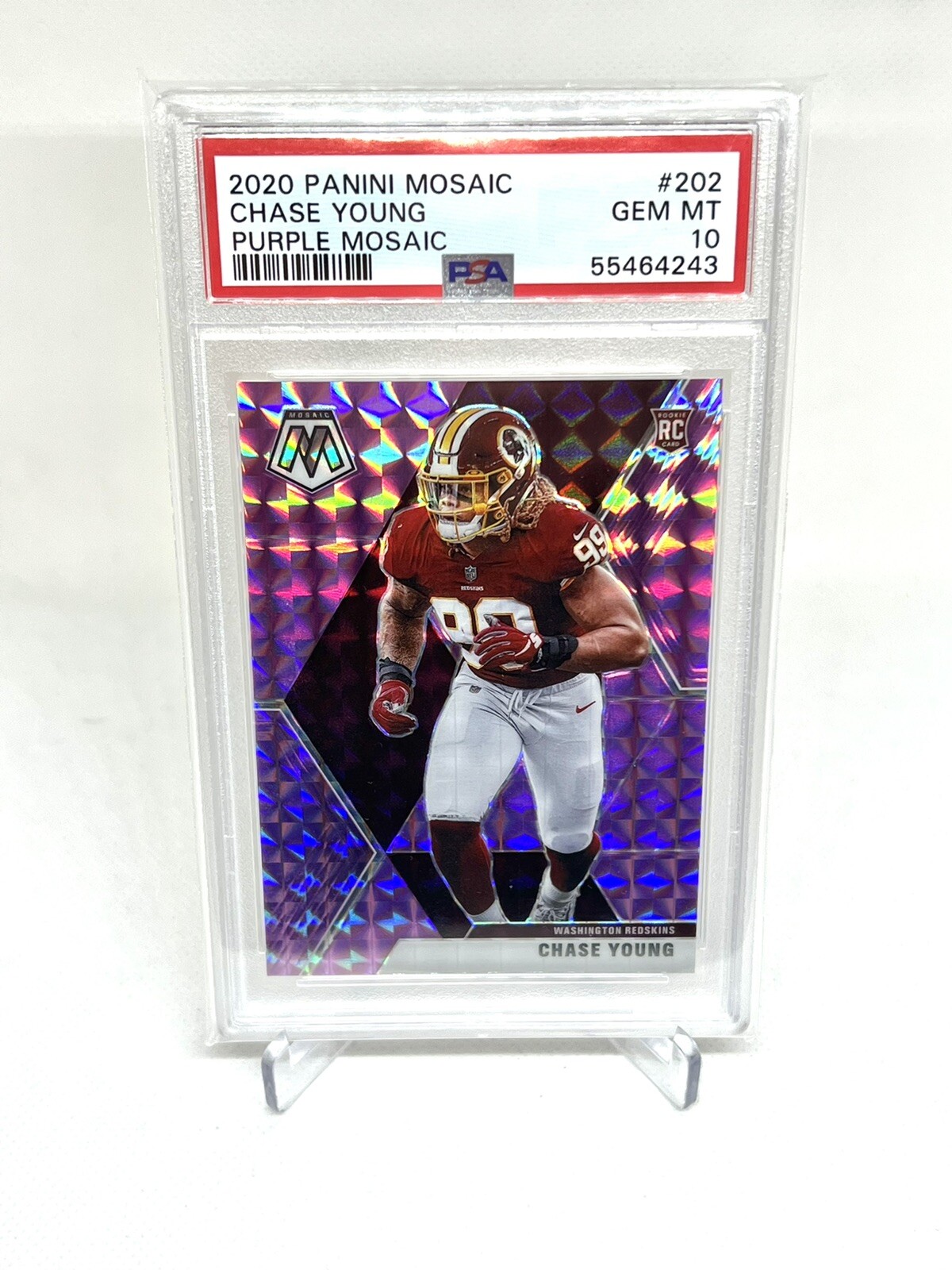 2020 Panini Mosaic Chase Young Purple Prizm #/49 PSA 10 SP Rookie RC