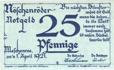 [#328725] Banknote, Germany, Noschenrode Gemeinde, 25 Pfennig, personnage, 1921