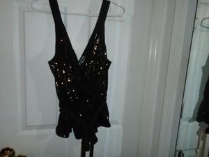 black sleeveless sequin top