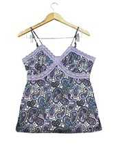 Vintage Y2K Xhilaration Babydoll Top Paisley Sequin Lace Fairy Coquette Size L