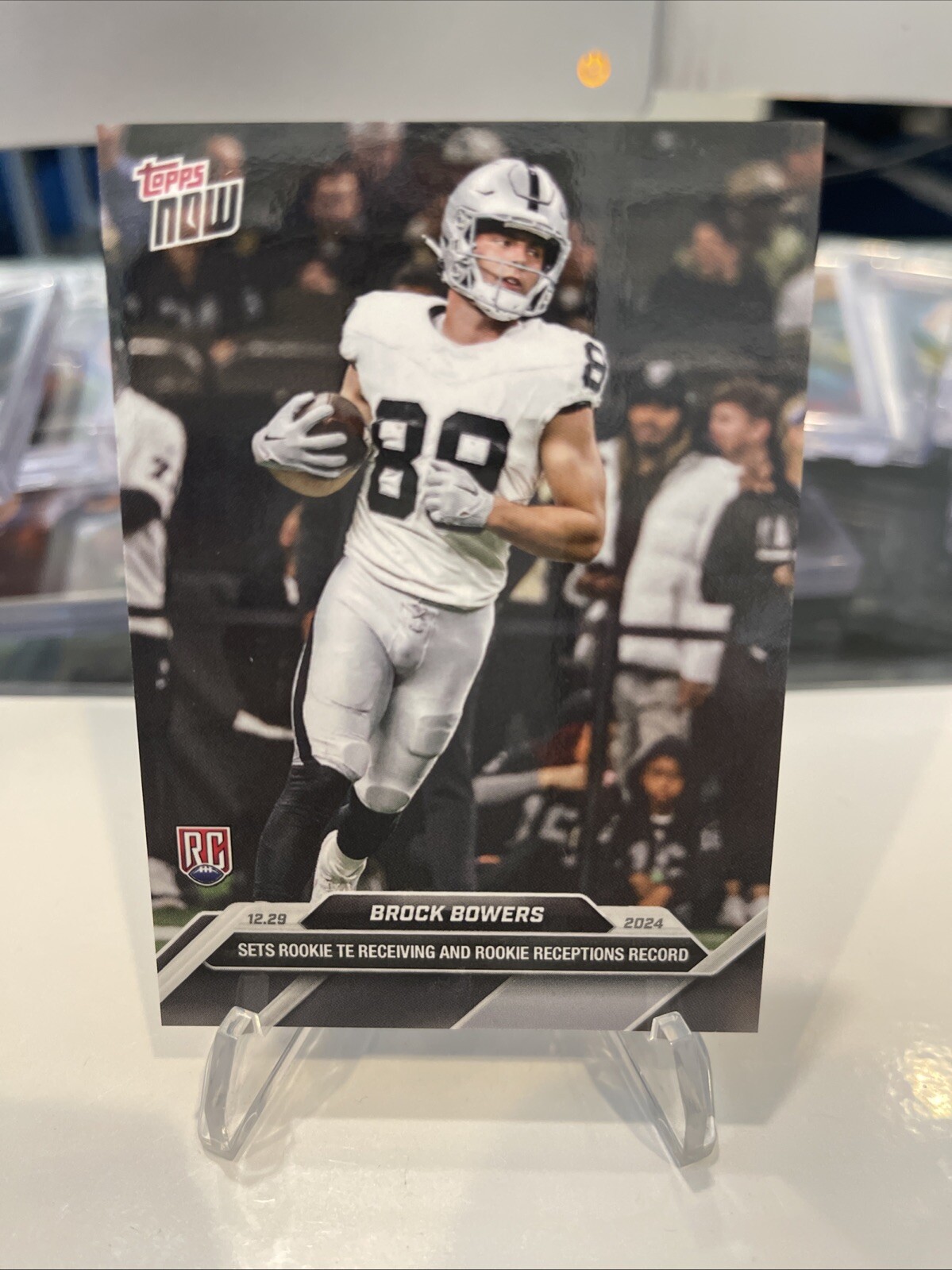 2024 Topps Now Brock Bowers RC #17 Rookie TE Receiving & Reception Record 🔥