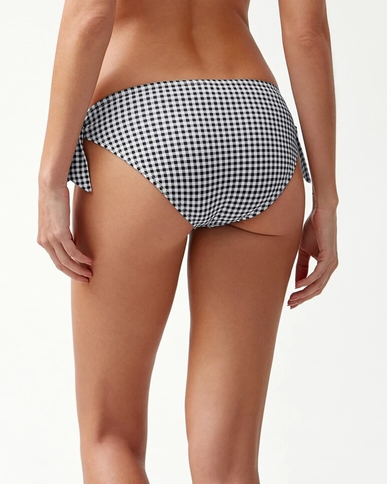 Parte inferior de bikini hipster Tommy Bahama para mujer 189191 blanco negro corbata lateral talla S Foto 2 de 2