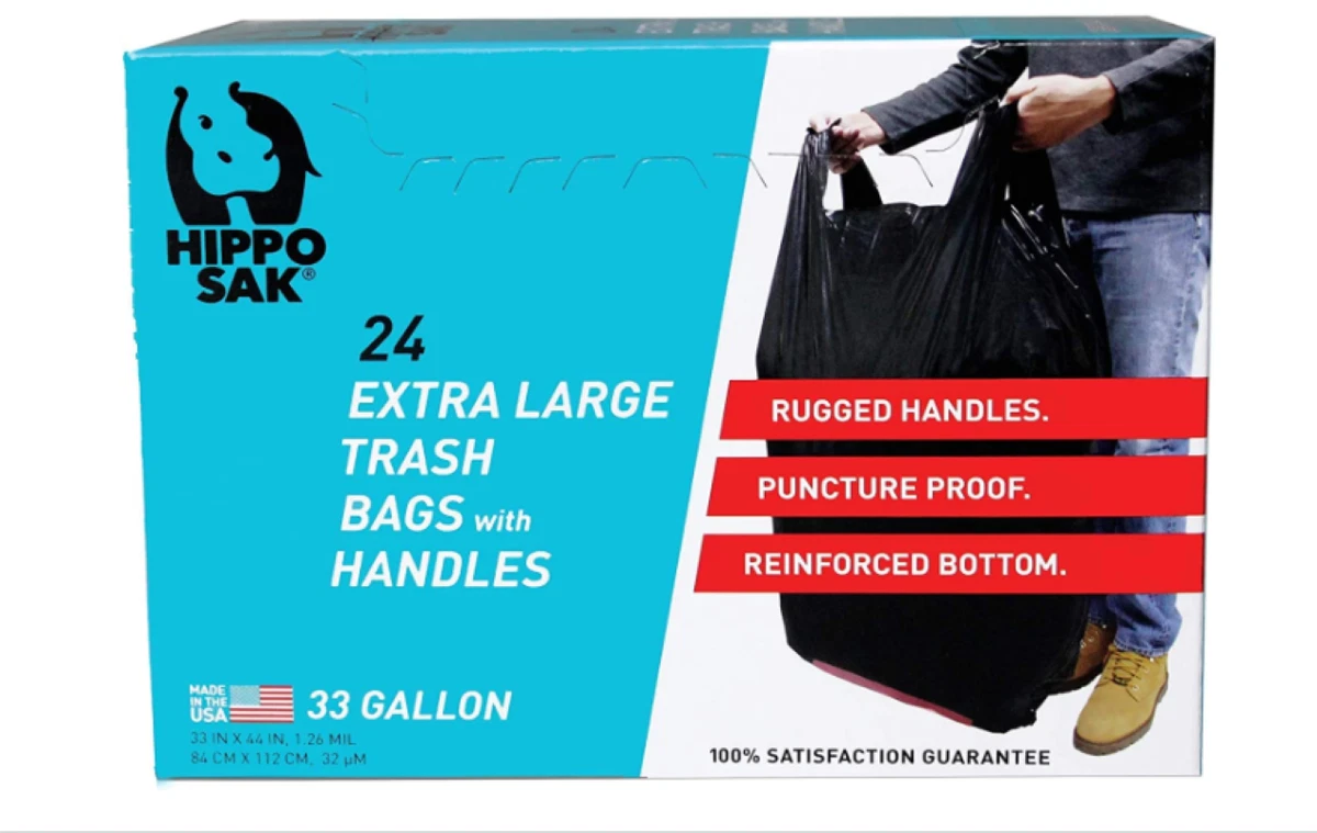  Hippo Sak 33 Gallon Extra Large Trash Bags with