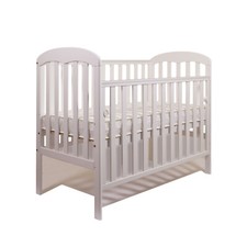 New Lilibet Baby White Cot with Drop Side – optional Fibre Mattress 120x60x10cm