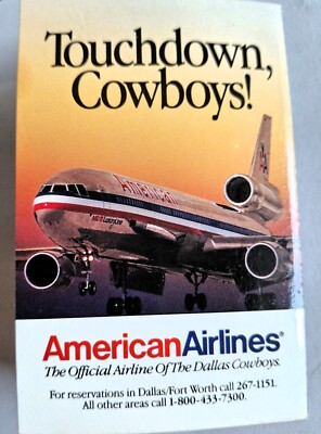 American Airlines NFL Dallas Cowboys 1993 Pocket Schedule Stadium Map 3 1/4in