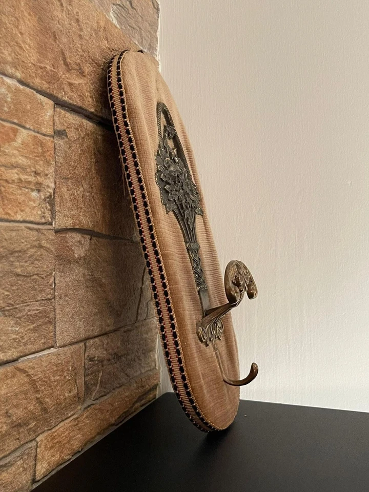 Suporte de cabeça de roupa vintage individual madeira francesa bordada à mão⭐ - Imagem 4 de 4