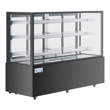 70 7/8" Square Glass Black Refrigerated Bakery Display Case