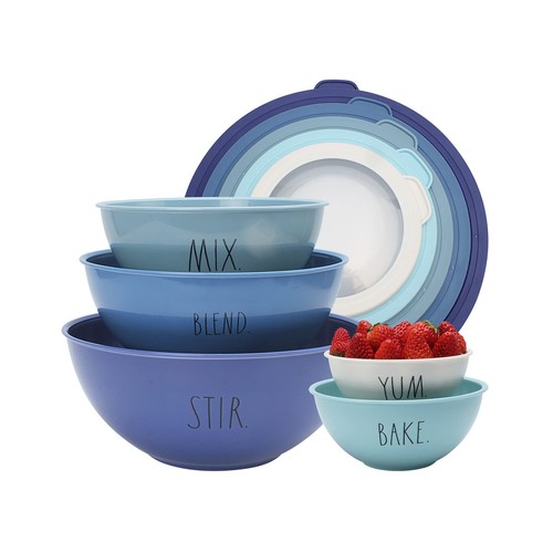 Mixing Bowls with Lids - 10 Piece Plastic Nesting Bowls Set includes 5 Prep B...