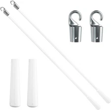 2 Pc 12/17 inch Blind Wand, Vertical Blinds Replacement Parts with Hook and Grip