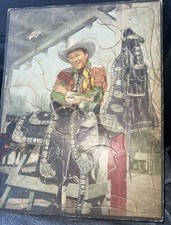 Vintage 1950 Roy Rogers Picture Puzzle by ROHR Company 18 Piece 11.5 x 9 USA