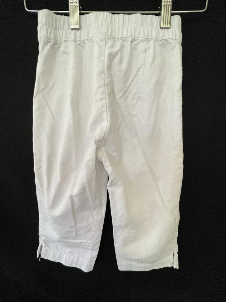 Pantalones capri de lino blanco talla 6/7 Children’s Place Foto 3 de 4