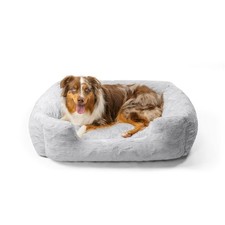 Best Friends by Sheri 70757 Lux Lounge Bed Calming Faux Fur Dog Bed, Gray,