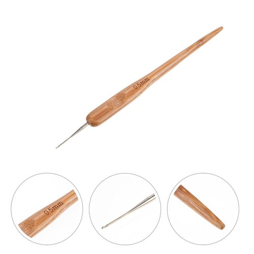 Bamboo Handle Wig Crochet Locking Hook Dreadlocks Needles Hair Tool