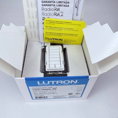 Lutron Homeworks QS HQRD-HN6BRL-WH Hybrid 6 Button Keypad - White  - NEW