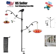 Deck Pole Bird Feeding Station Kit, Porch Multi Hook Bird Feeder Hanging Kit ...