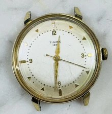 Vintage Men's  Timex 100 Manual Wind Watch Silver Dial Parts Repair