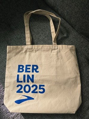 Brooks Baumwolle Tote Bag vom Marathon Berlin 2025 Tasche beige NEU