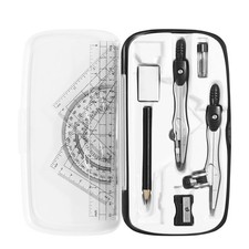 Vobou Math Geometry Kit Sets 10 Piece Student Supplies with Shatterproof Stor...