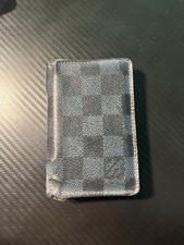 Louis Vuitton Card Wallet Checkered Black Damier Graphite Unisex Pre-Owned