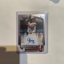 Quentin Young 2025 Bowman Draft Chrome Prospect Auto 1st Bowman CPA-QY Twins KH2