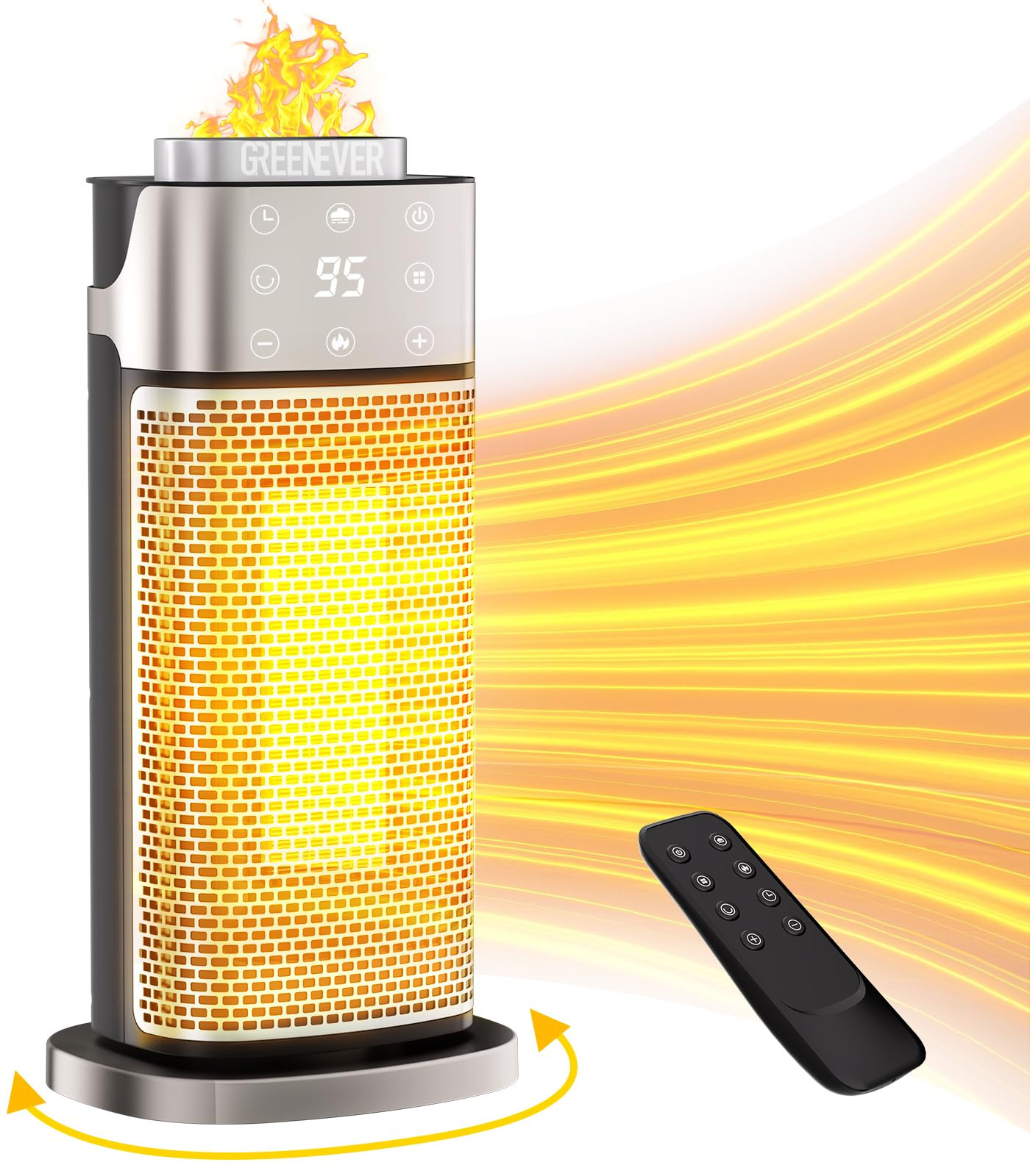 Space Heater Indoor with Humidifier: 2024 Upgraded PTC Electric Heaters for I...