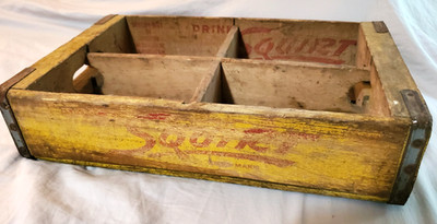Squirt wooden bottle crate. Jonesboro, Ark & Ferndale, MI. Built solid but aged.