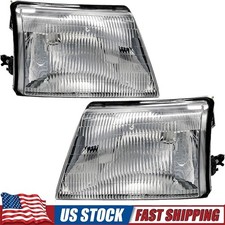 For 1998-2000 Ford Ranger Chrome Housing Clear Reflector Headlamp Pair Headlight For 1998-2000 Ford Ranger Chrome Housing Clear Reflector Headlamp Pair Headlight